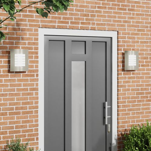 Vidaxl Appliques Murales Extérieures 2 Pcs Argent Acier Inoxydable Ip44