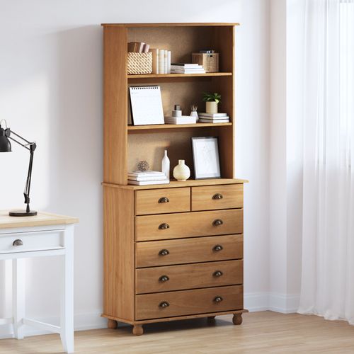 Hutch Vidaxl « Askim » Marron Doré 91x40x199,5 Cm Bois Massif Pin, Hutch Vidaxl « Askim » 91x30x104 Cm Bois Massif Pin, Commode Vidaxl « Askim » 91x40x95,5 Cm Bois Massif Pin