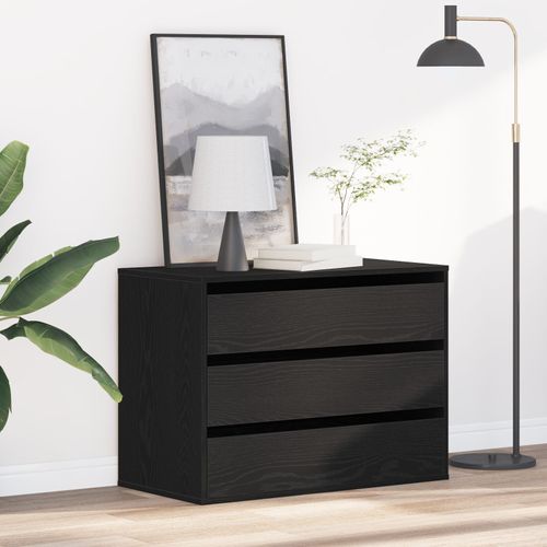 Vidaxl Commode D'angle Chêne Noir 80x41x58 Cm Bois D'ingénierie