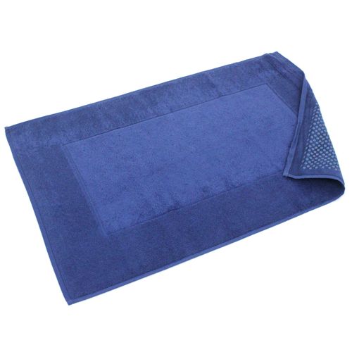 Tapis de bain antidérapant 60x90 cm velours PRESTIGE bleu Marine