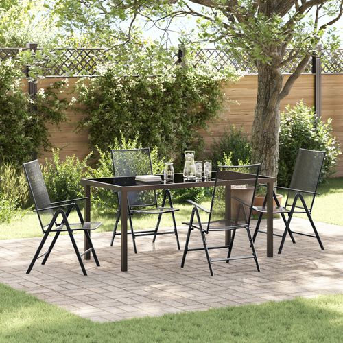 Vidaxl Set De Salle À Manger De Jardin 5 Pièces En Acier Anthracite