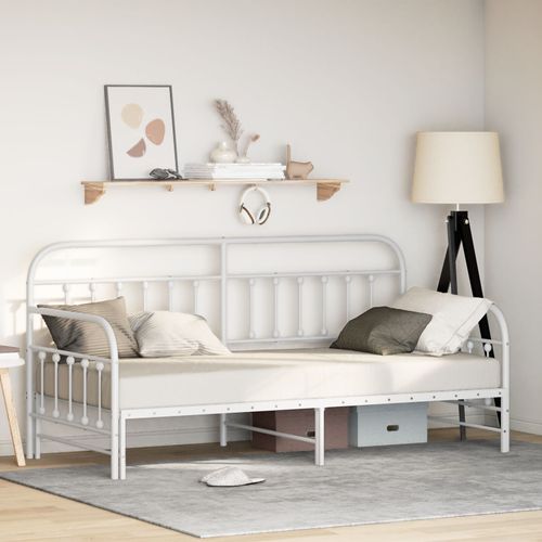 Lit Jumeau Vidaxl Avec Lit Gigogne Blanc 107x203 Cm En Acier