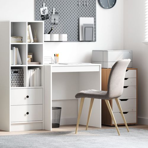 Vidaxl Bureau D'écriture Blanc Bois D'ingénierie 70 X 50 X 76 Cm