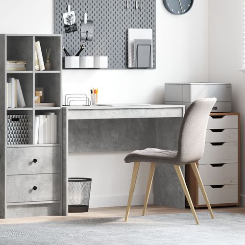 Vidaxl Bureau D'écriture Beton Gris Panneau De Particules 100 X 40 X 76 Cm
