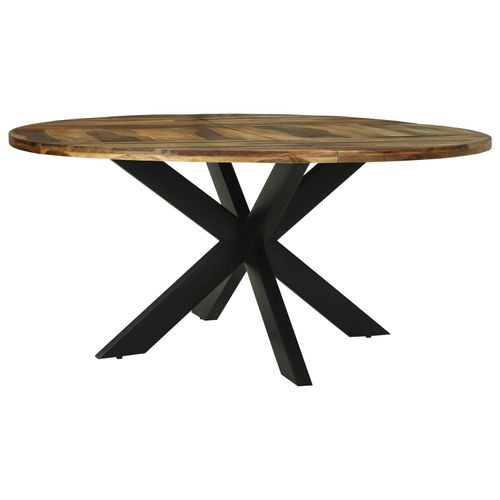 Vidaxl Table De Salle À Manger Ronde Ø160x76 Cm Bois Massif D'acacia