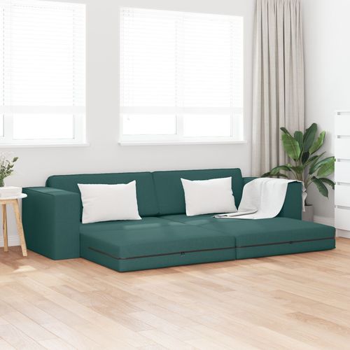 Vidaxl Canapé Lit 2-En-1 Vert Foncé 245x150x60.5 Cm Tissu