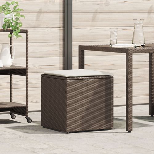 Vidaxl Coffre De Rangement Extérieur Brun Et Crème Rotin Moyen Rangement