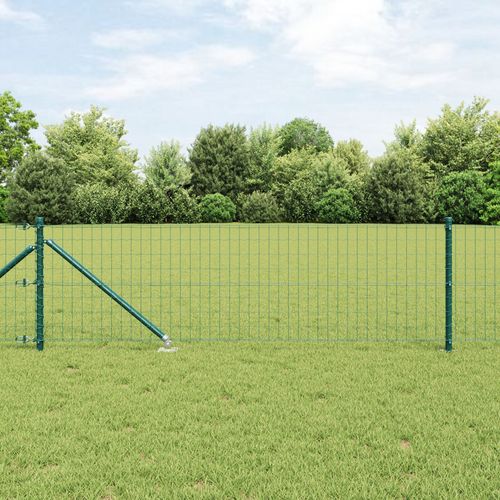 Vidaxl Clôture Euro Avec 7 Poteaux En Pointe 0.6x10 M En Acier Galvanisé Vert