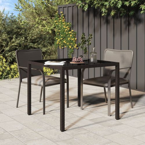 Vidaxl Table De Salle À Manger Marron 90x90x75 Cm Poly Rotin