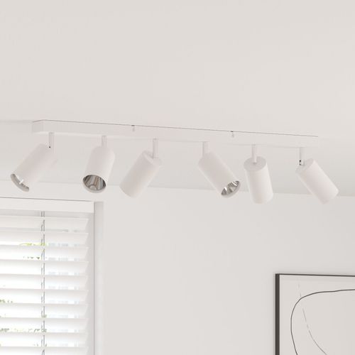 vidaXL Projecteur plafond 6 voies ajustable blanc GU10