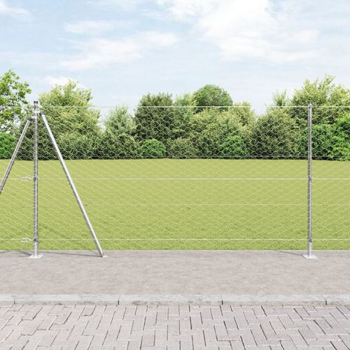 vidaXL Kit de clôture Ensemble de 2 Acier galvanisé 25 x 1,2 mètres