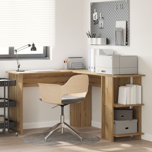 Vidaxl Bureau D'angle En Chêne Artisan Chêne Artisan Panneau De Particules