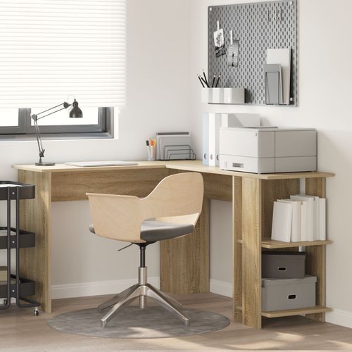 Vidaxl Bureau D'angle Chêne Sonoma Chêne Sonoma Panneau De Particules