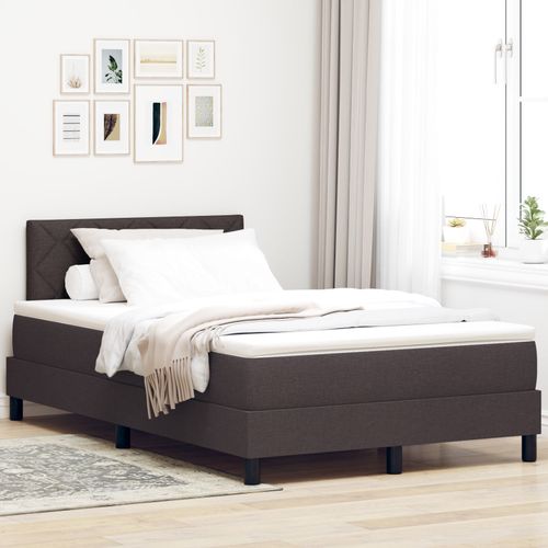 Vidaxl Lit Boxspring Avec Matelas Marron Foncé 120x190 Cm Tissu