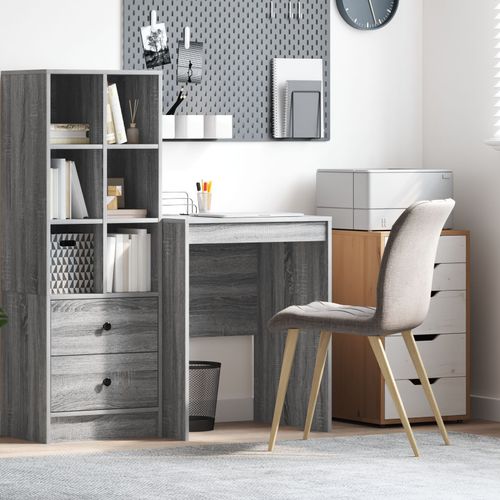 Vidaxl Bureau D'écriture Gris Sonoma Panneau De Particules 60 X 50 X 76 Cm