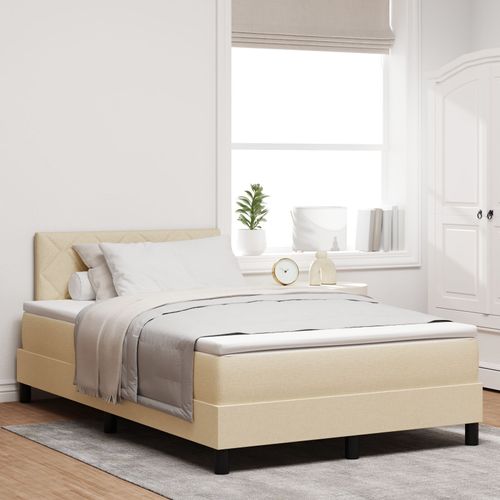 Vidaxl Lit À Ressorts Avec Matelas Crème 120x190 Cm Tissu