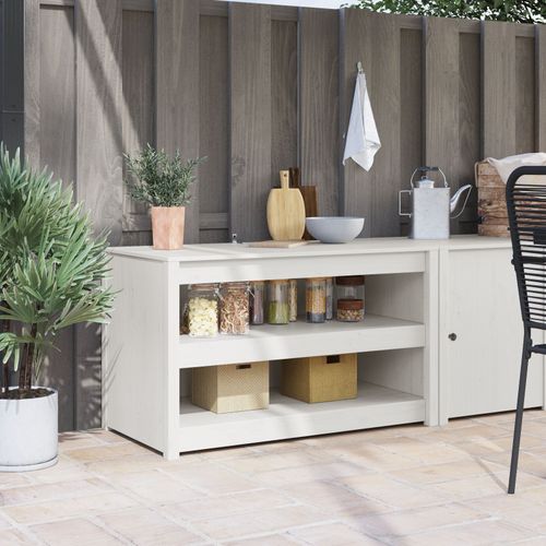 Vidaxl Armoire De Cuisine Bois De Pin Blanc Bois De Pin Moyenne Étagères