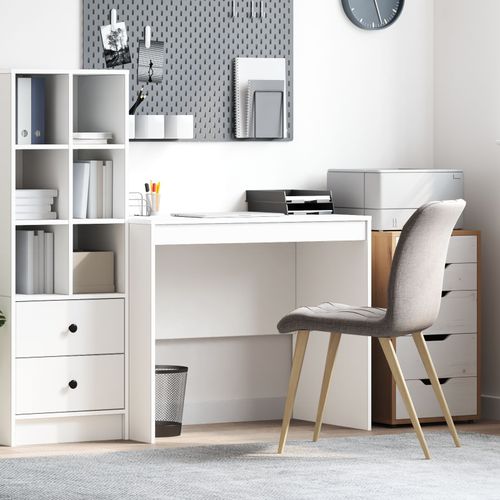 Vidaxl Bureau D'ordi Blanc Bois D'ingénierie 90 X 50 X 76 Cm Solide