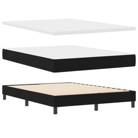 Vidaxl Lit À Ressort Avec Matelas Noir 140x190 Cm En Tissu