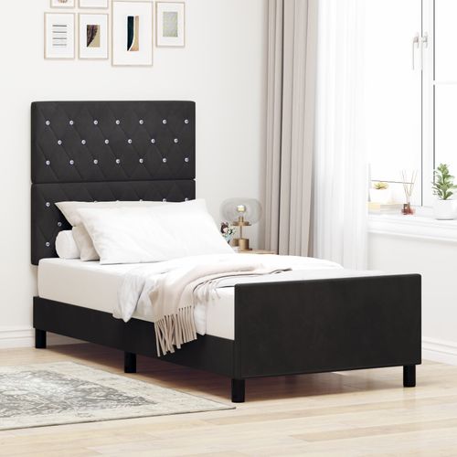 Vidaxl Cadre De Lit Noir 100x200 Cm Velours