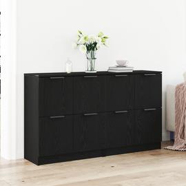 Vidaxl Buffets 2 Pcs Chêne Noir 60x30x70 Cm Bois D'ingénierie