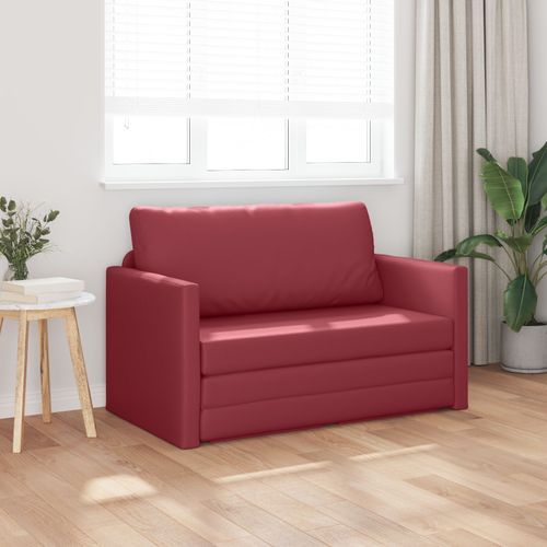 Vidaxl Canapé Au Sol-Lit 2-En-1 Rouge Vin 124x71x78 Cm En Cuir Artificiel