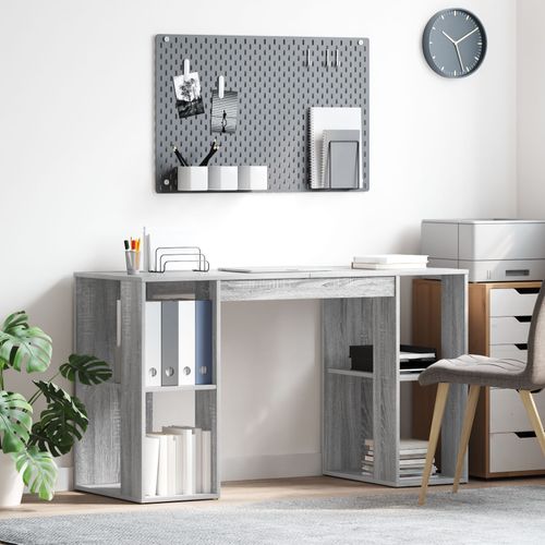 Vidaxl Bureau D'ordinateur Gris Sonoma Gris Sonoma Panneau De Particules