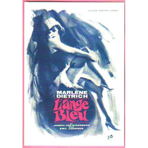 Carte Postale : L'ange Bleu (Marlène Dietrich - Jambes Nues) Illustration : Michel Landi (Affiche - Film - Cinéma)