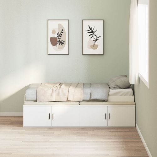 Vidaxl Cadre De Lit De Rangement Blanc 100x200 Cm