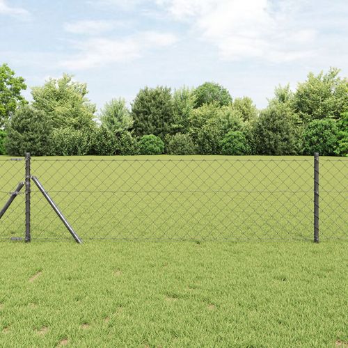 Vidaxl Clôture En Treillis Avec 7 Poteaux 0.8x10 M Acier Galvanisé Gris