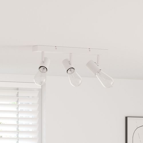 vidaXL Projecteur de plafond 3 voies ajustable blanc E27
