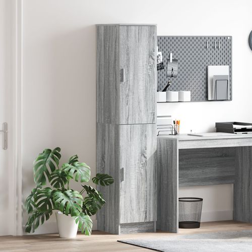 Vidaxl Buffet Gris Sonoma Mdf Moyen Buffet Rectangulaire Moderne
