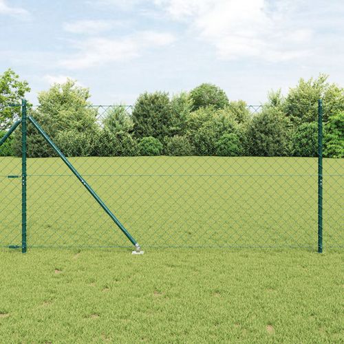Vidaxl Clôture En Treillis Avec 13 Poteaux Pointus 1,4x25 M En Acier Galvanisé