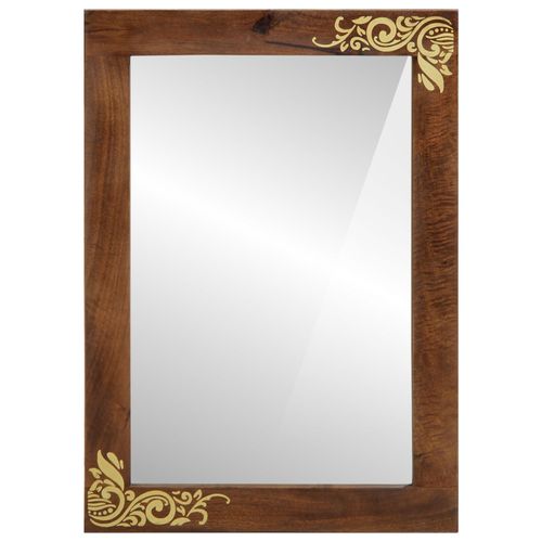 vidaXL Miroir de salle de bain 50x70x3 cm en bois massif de mangue