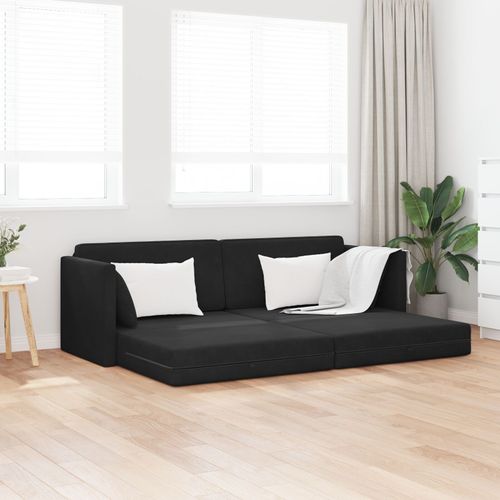 Vidaxl Canapé-Lit 2-En-1 Noir 213x144x60 Cm Velours