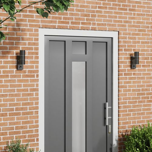Vidaxl Appliques Murales Extérieures À Détecteur 2 Pcs Noir Acier Inox Ip44