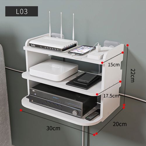 Support De Rangement Mural En Aluminium T1 Pour Mini Pc Et Lecteur Dvd, Étagère De Routeur De Boîtier Tv, Décodeur, Support De Support De Support De Support D'invite, Espace De 2/3 Couches Wf