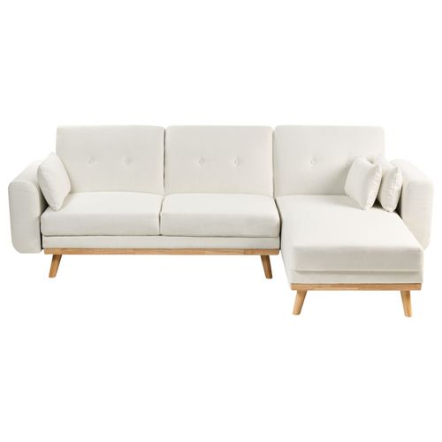 Canapé D'angle À Gauche En Tissu Blanc Kaarina