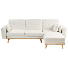 Canapé D'angle À Gauche En Tissu Blanc Kaarina