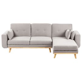 Canapé D'angle À Gauche En Tissu Gris Kaarina