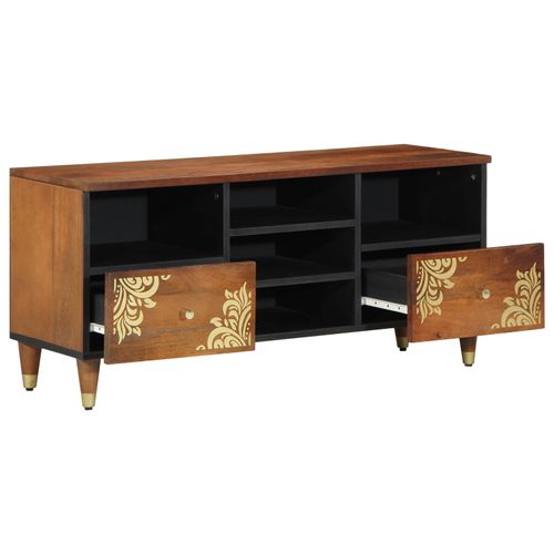 Vidaxl Meuble Tv 100x33x46 Cm En Bois Massif De Manguier
