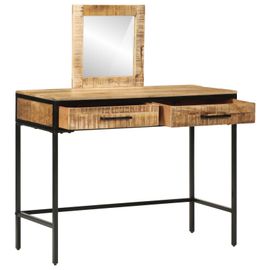Vidaxl Table De Maquillage 100x40x75/120 Cm Bois Massif Mangue Rugueux