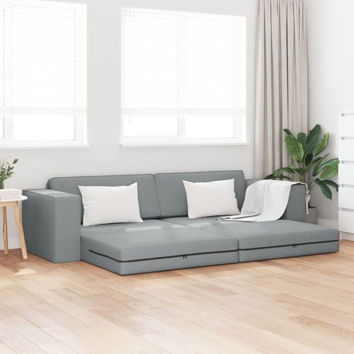 Vidaxl Canapé Lit De Sol 2-En-1 Gris Clair 245x150x60.5 Cm Tissu