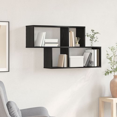 Vidaxl Étagère Murale Chêne Noir 100x20x53 Cm Bois Contreplaqué