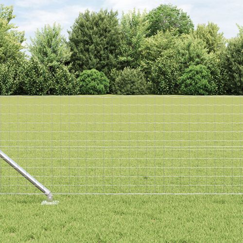 Vidaxl Clôture Euro De Avec 13 Poteaux Pique 0.8x25 M En Acier Galvanisé