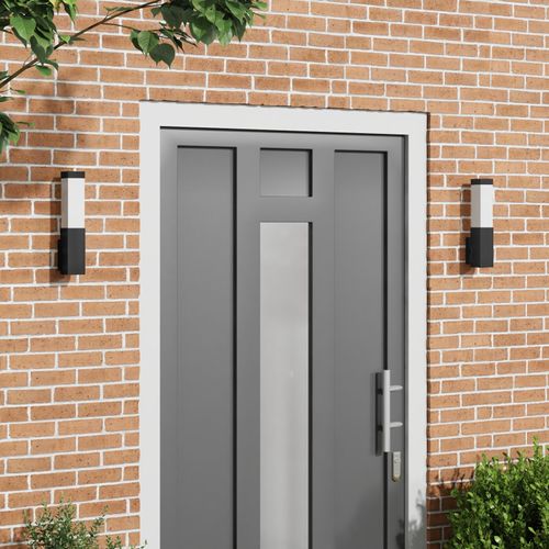 Vidaxl Appliques Murales Extérieures 2 Pcs Noir En Acier Inoxydable Ip44