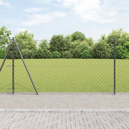 Vidaxl Clôture En Treillis Métallique Avec 13 Poteaux 1,2 X 25 M En Acier Galvanisé