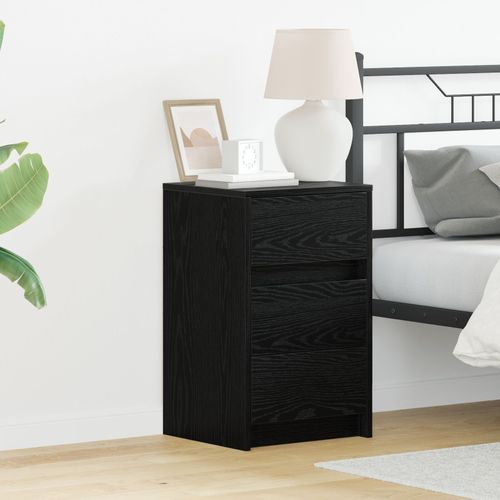Vidaxl Table De Chevet Avec Lumières Led Chêne Noir Bois D'ingénierie