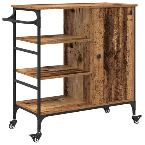 Vidaxl Chariot De Cuisine Bois Ancien 87,5x38,5x84,5 Cm En Bois D'ingénierie