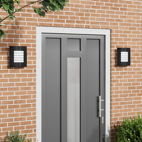 Vidaxl Appliques Murales 2 Pcs Acier Inoxydable Noir Ip44